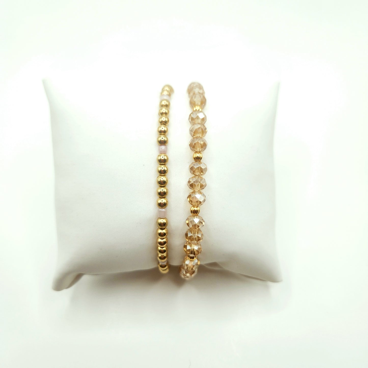 Gold Beaded Bracelet 2pc Set