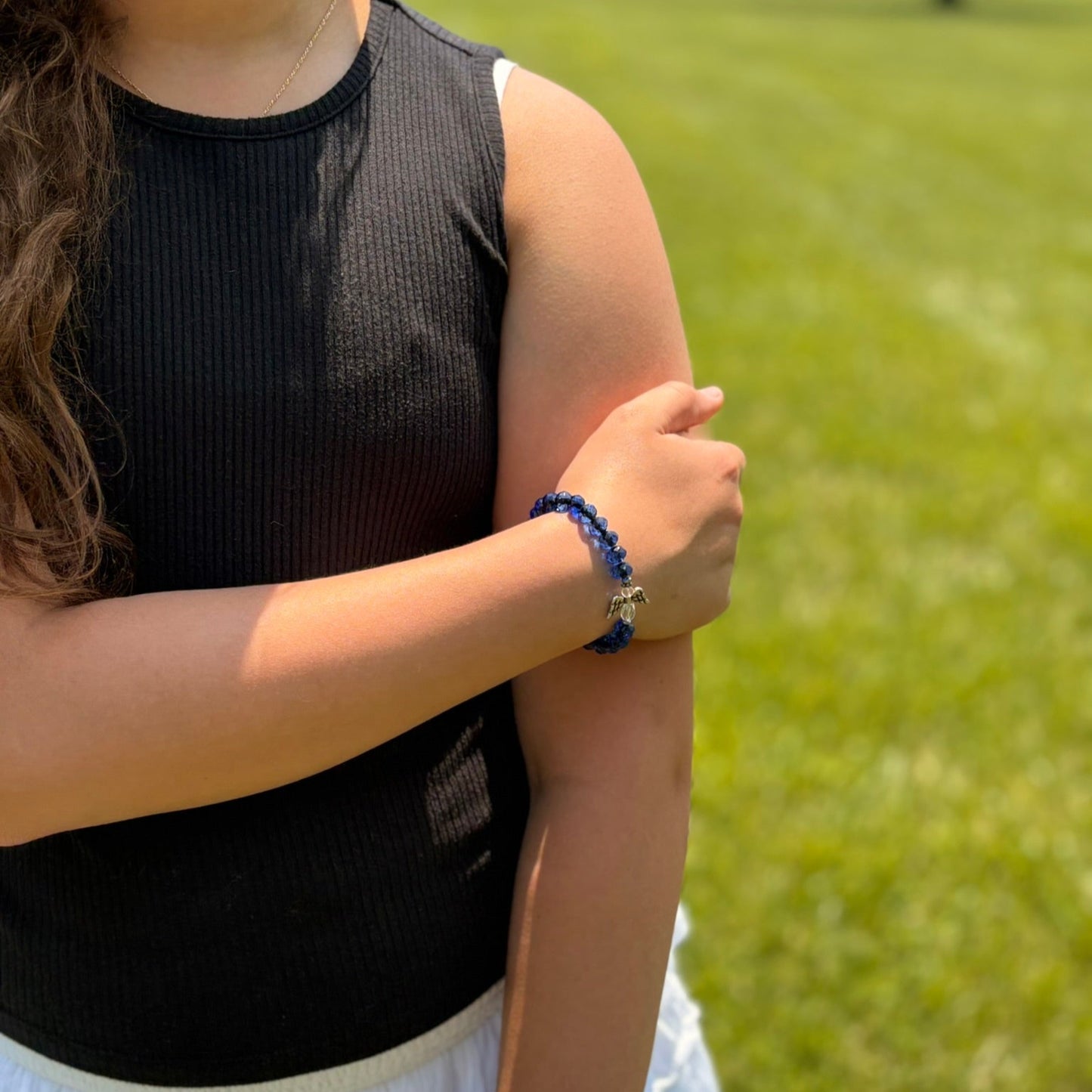 Back the Blue Beaded Bracelet