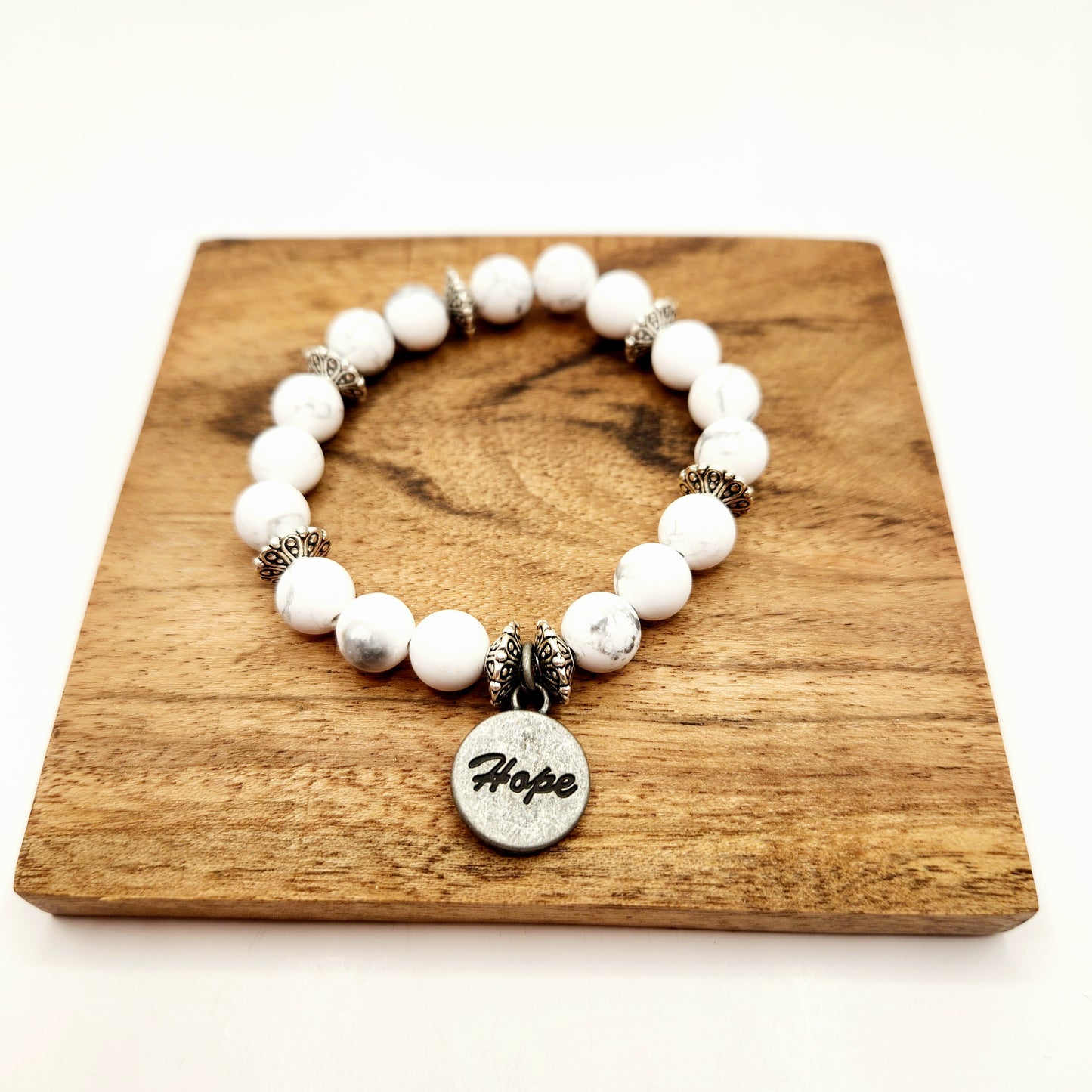 Hope Positive Message Charm Beaded Bracelet