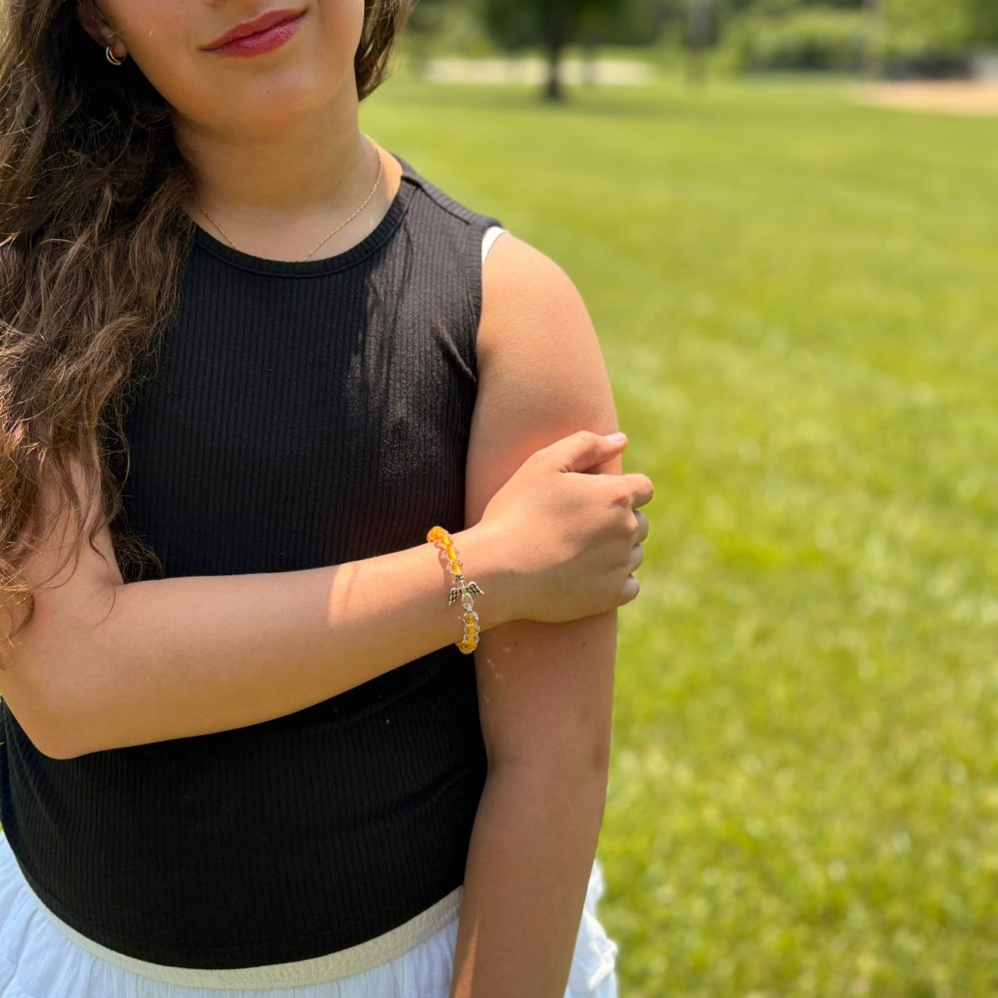 Thin Gold Line Beaded Bracelet