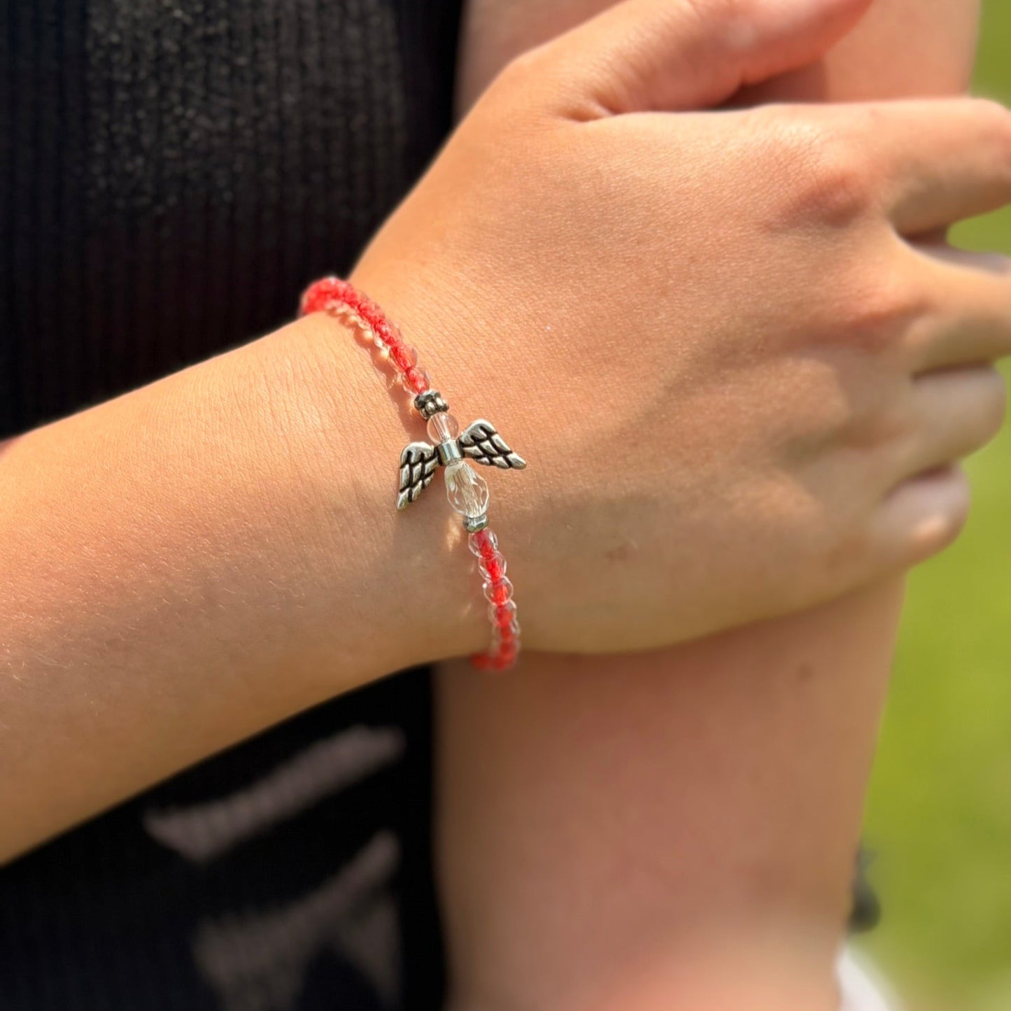 Thin Red Line Beaded Bracelet