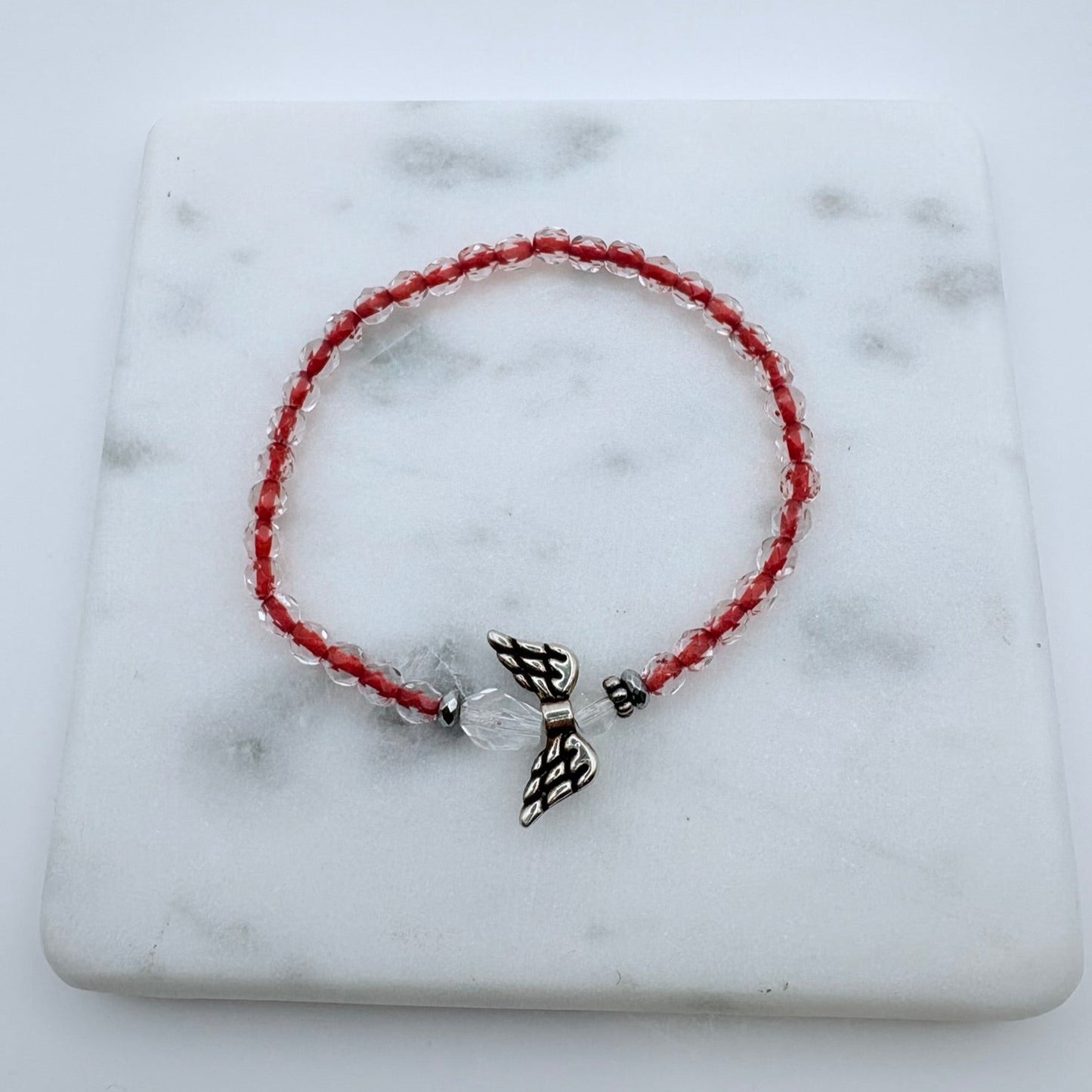 Thin Red Line Beaded Bracelet