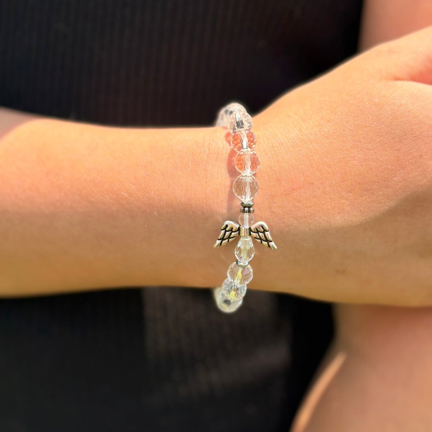 Thin White Line Beaded Bracelet