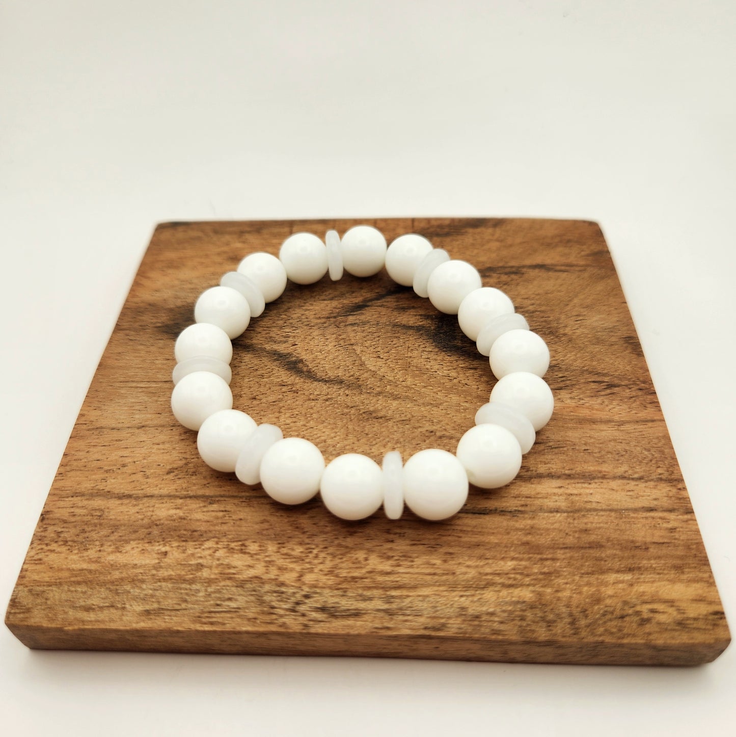 Ghost White Beaded Bracelet