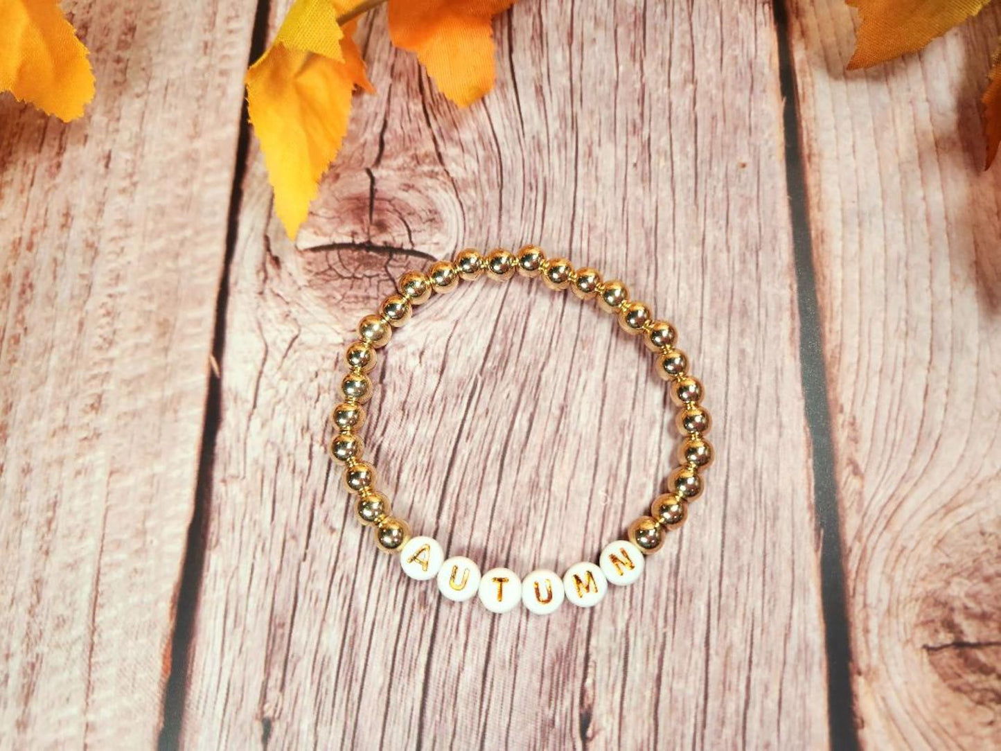 Autumn Leaves Beaded Bracelet Set