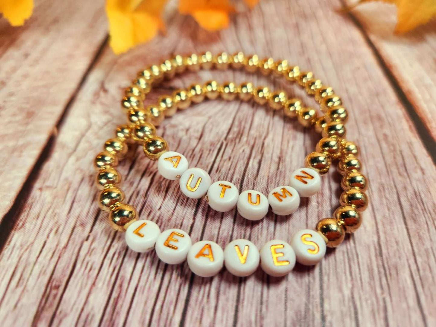 Autumn Leaves Beaded Bracelet Set