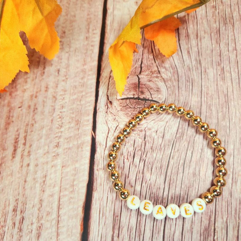 Autumn Leaves Beaded Bracelet Set