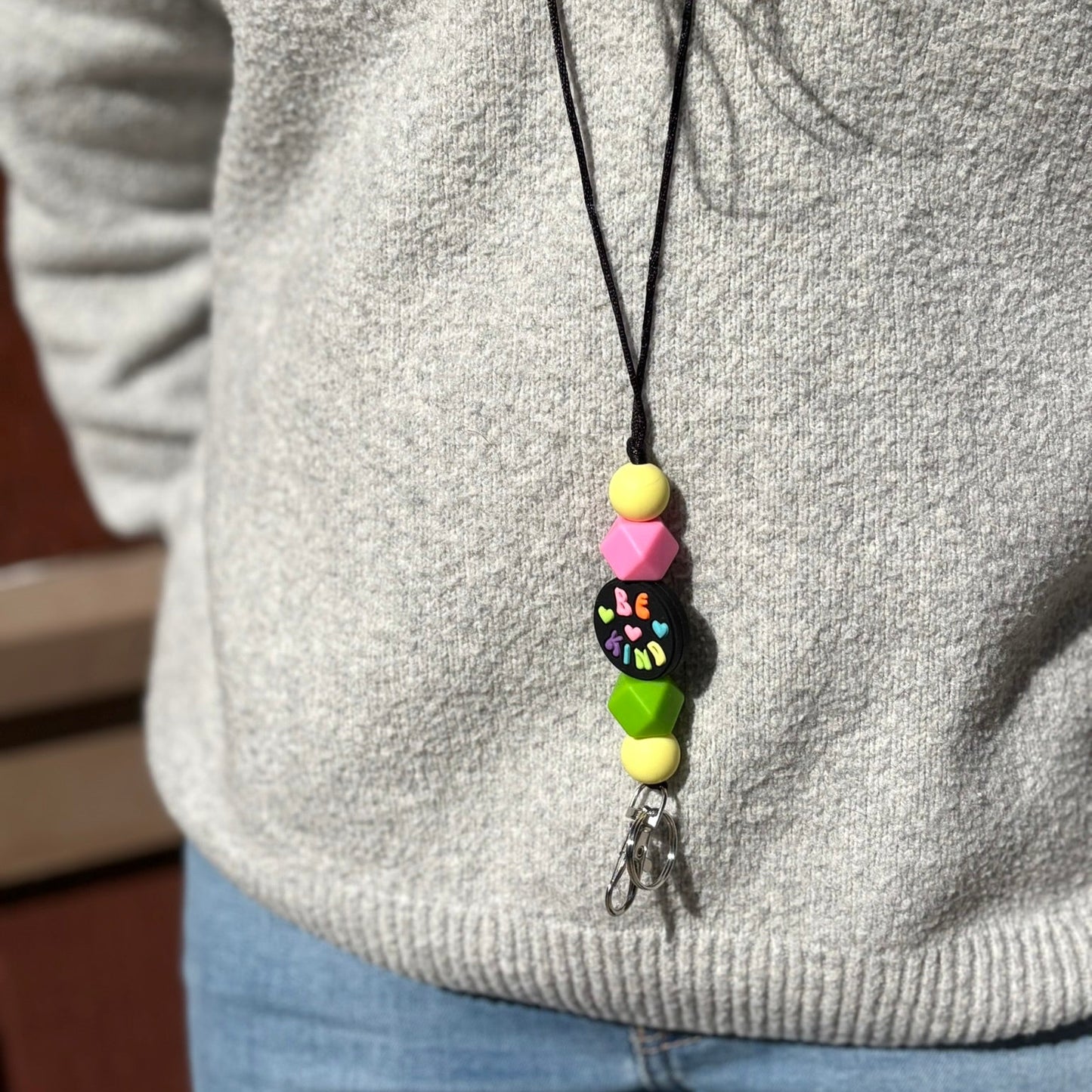 Be Kind Silicone Beaded Lanyard