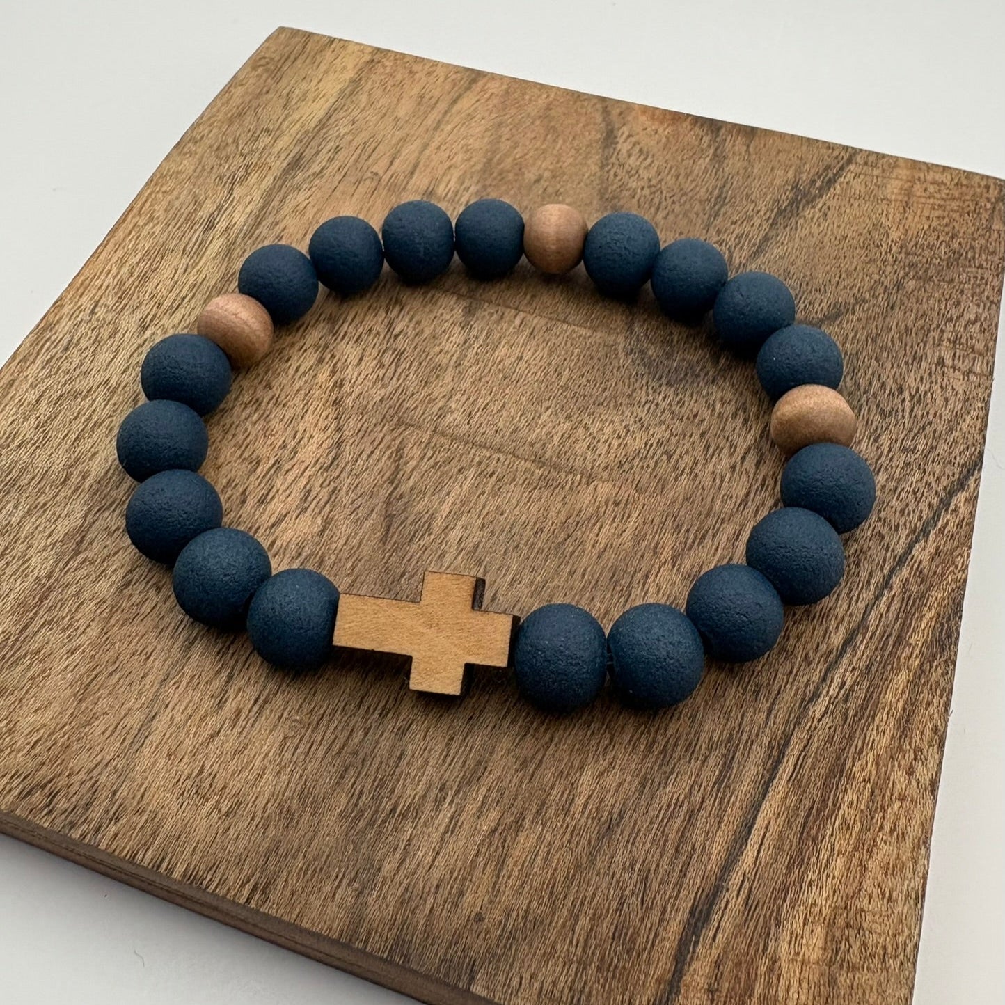 Navy Cross Beaded Bracelet