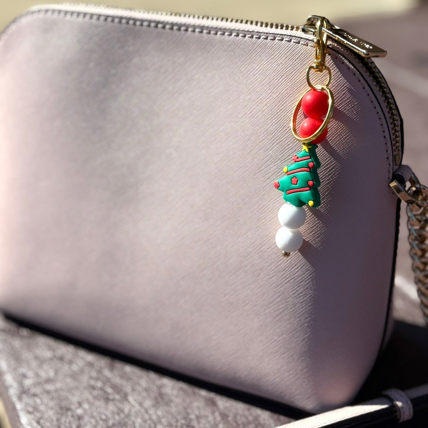 Christmas Tree Silicone Beaded Keychain