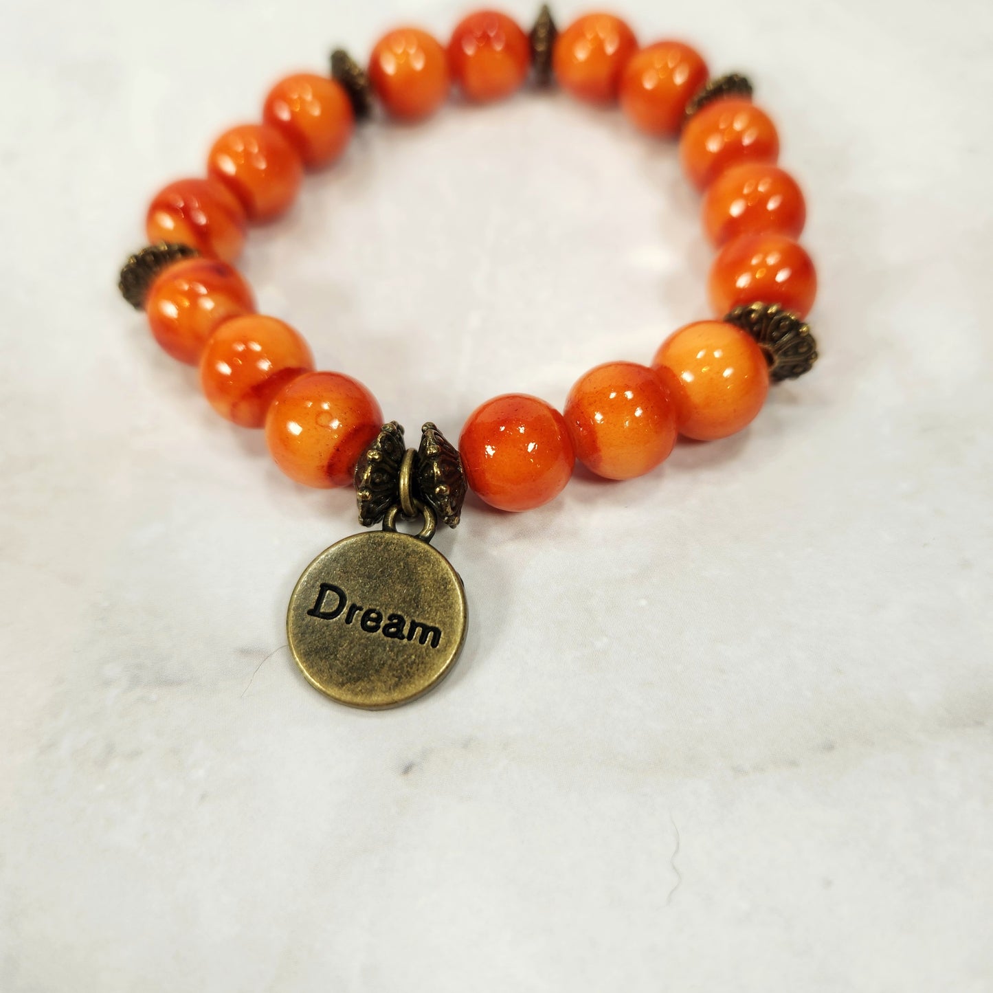 Dream Positive Charm Beaded Bracelet