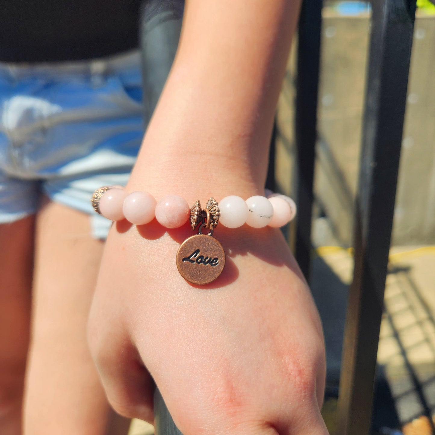 Love Positive Message Charm Beaded Bracelet