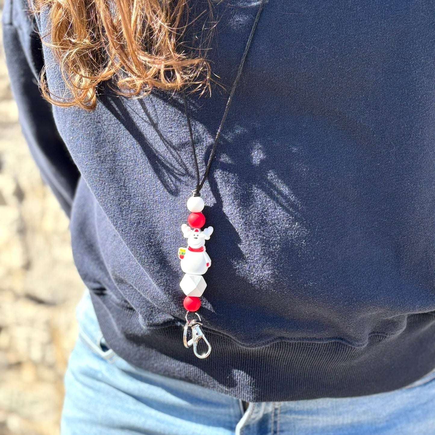 Reindeer Beaded Lanyard