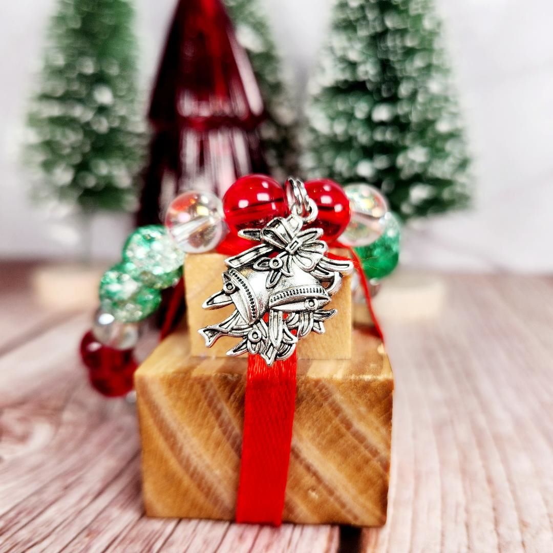 Holiday Bells Beaded Charm Bracelet