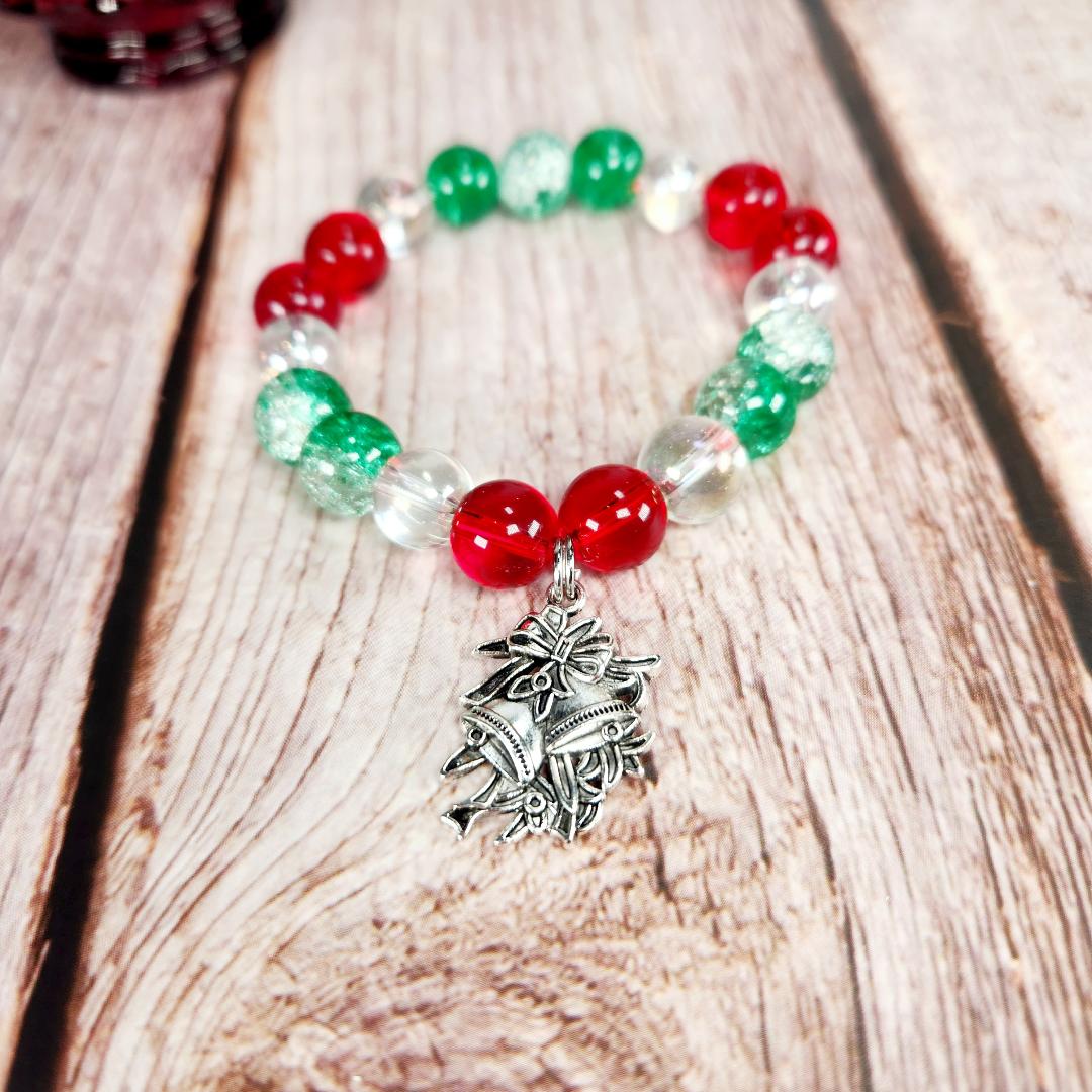 Holiday Bells Beaded Charm Bracelet