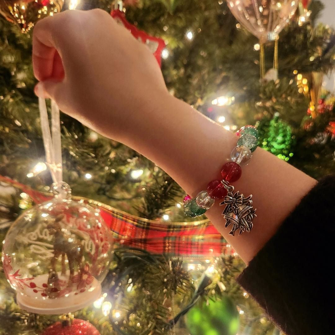 Holiday Bells Beaded Charm Bracelet