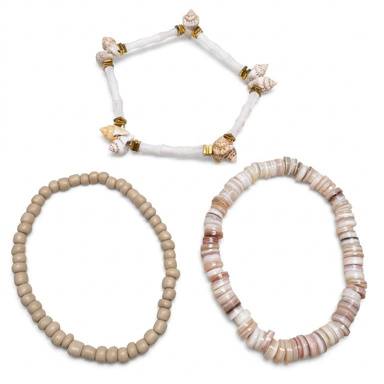 Salt and Sand Stack Beaded Bracelet