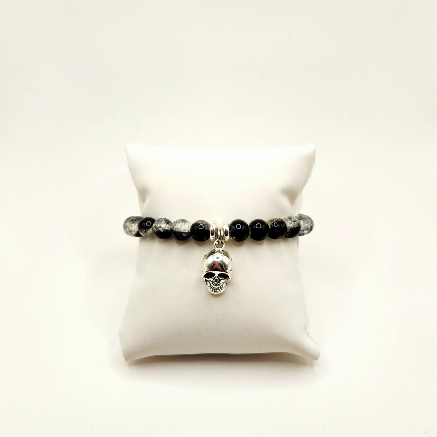 Skull Beaded Charm Bracelet