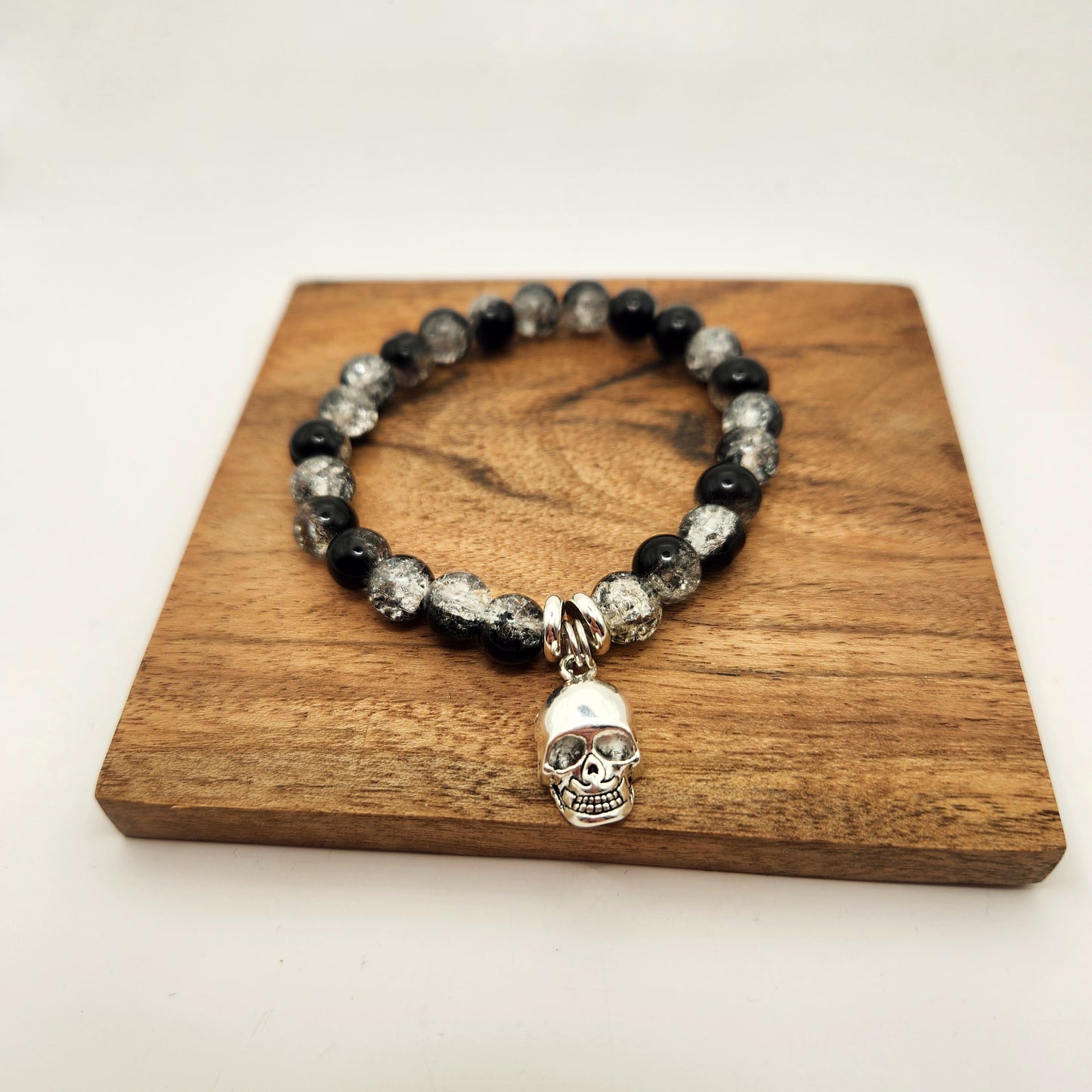 Skull Beaded Charm Bracelet