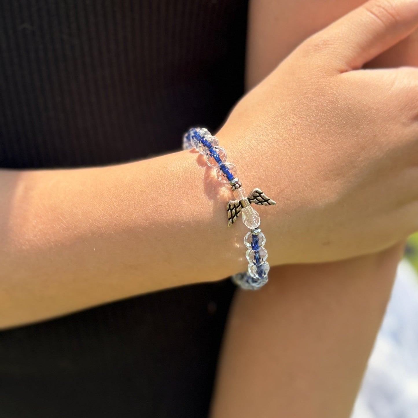 Thin Blue Line Beaded Bracelet