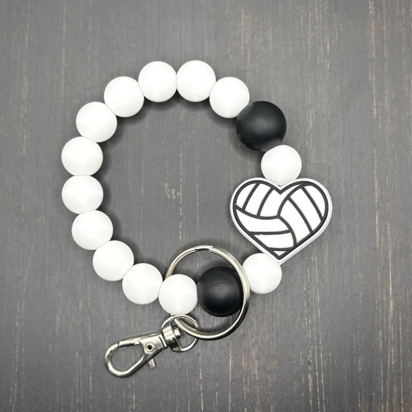 Volleyball Silicone Beaded Wristlet