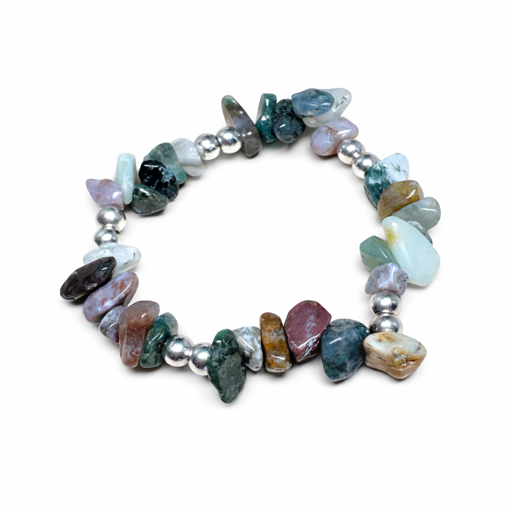 Agate Chip Beaded Bracelet