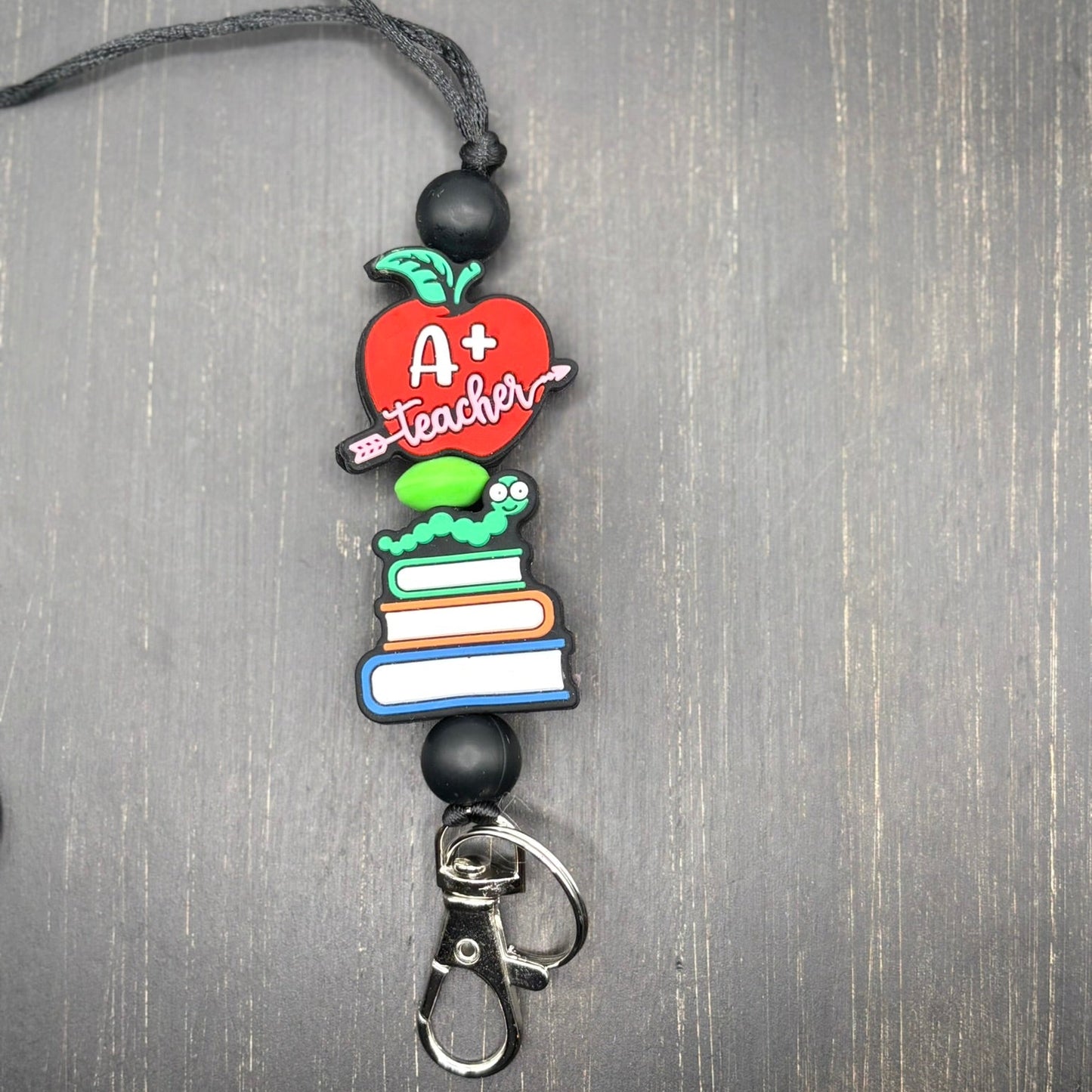 A+ Teacher Silicone Beaded Lanyard