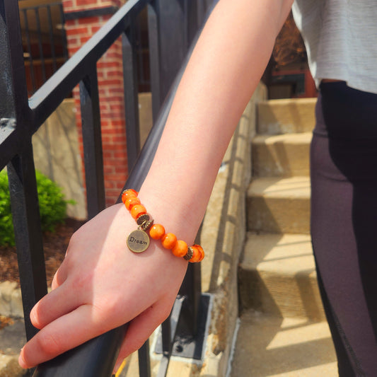 Dream Positive Charm Beaded Bracelet