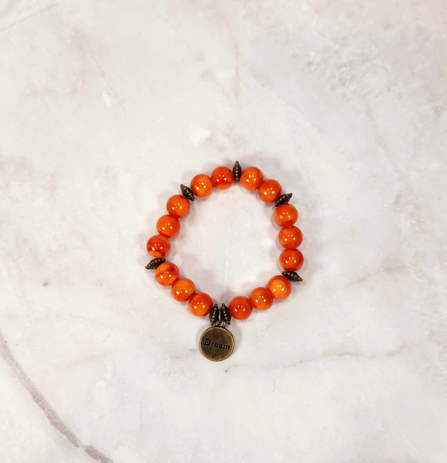 Dream Positive Charm Beaded Bracelet