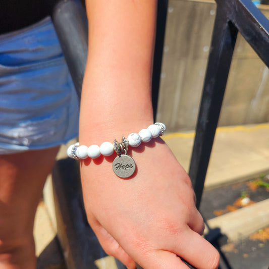 Hope Positive Message Charm Beaded Bracelet