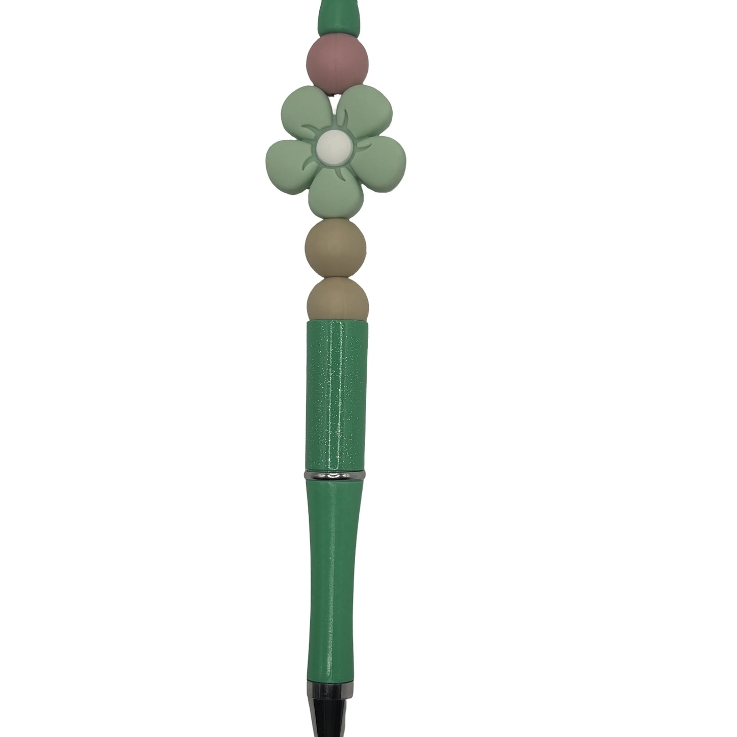Sage Bloom Beaded Pen