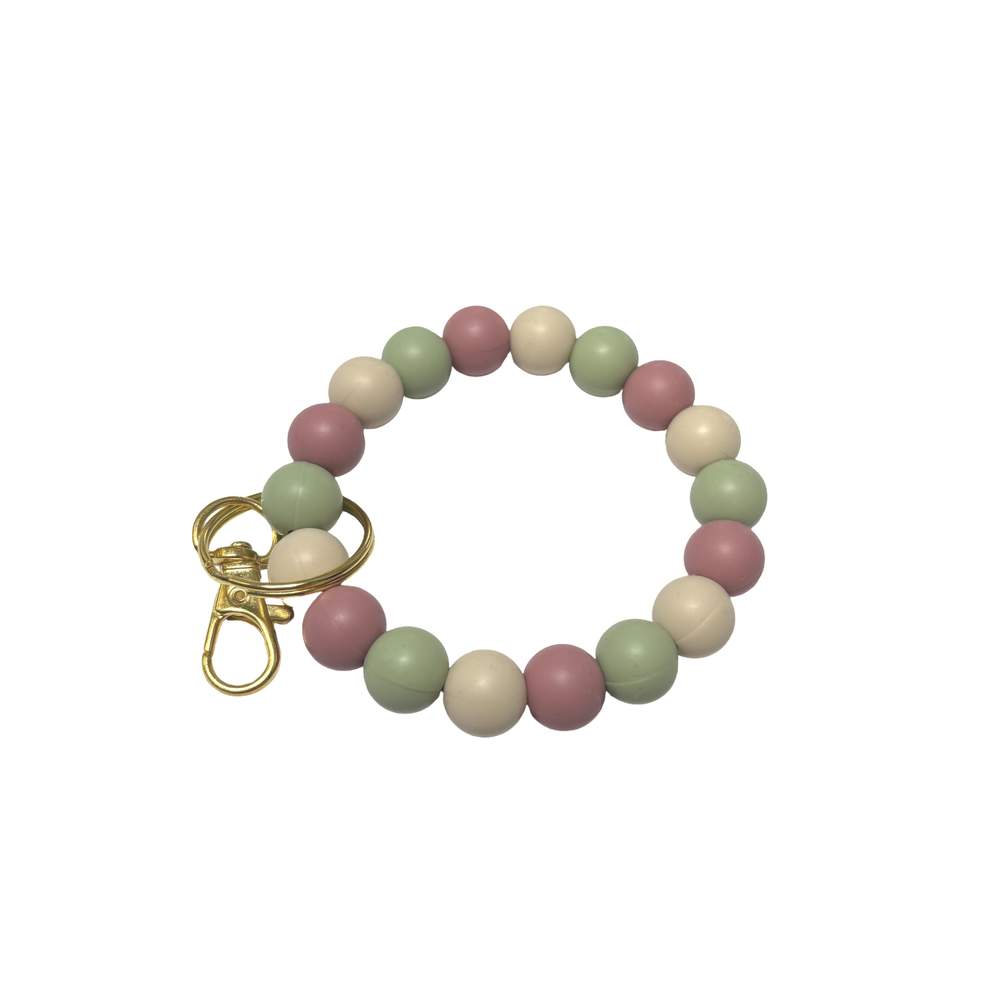 Sage and Blush Beaded Wristlet