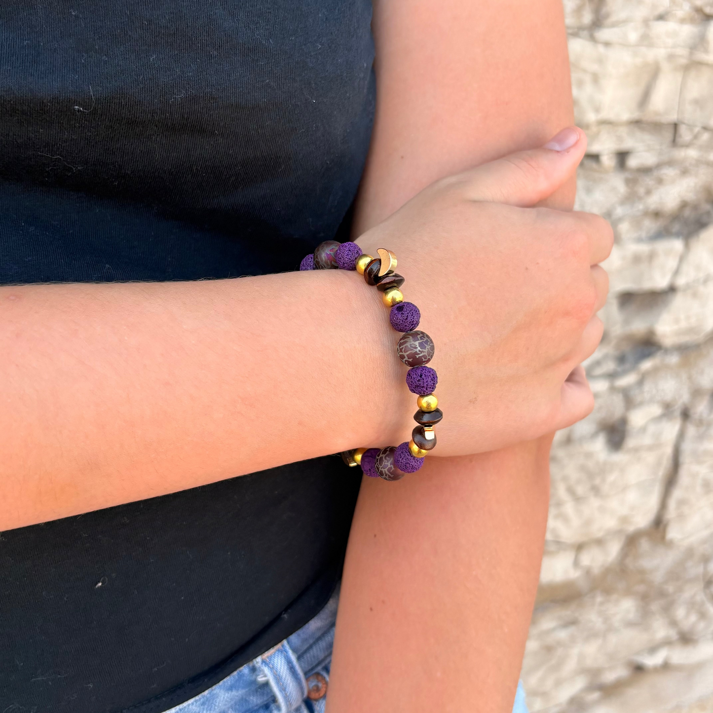 October Night Sky Beaded Bracelet