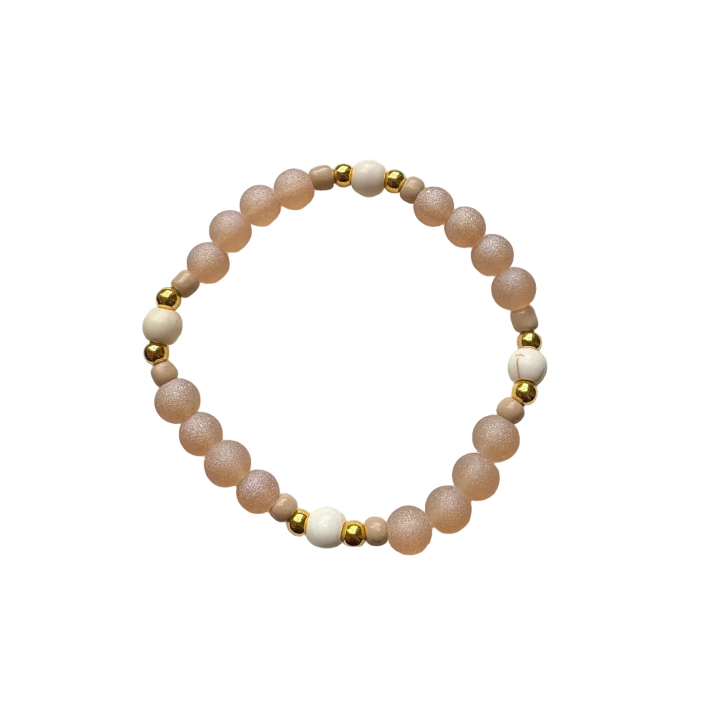 Toasted Marshmallow Beaded Bracelet
