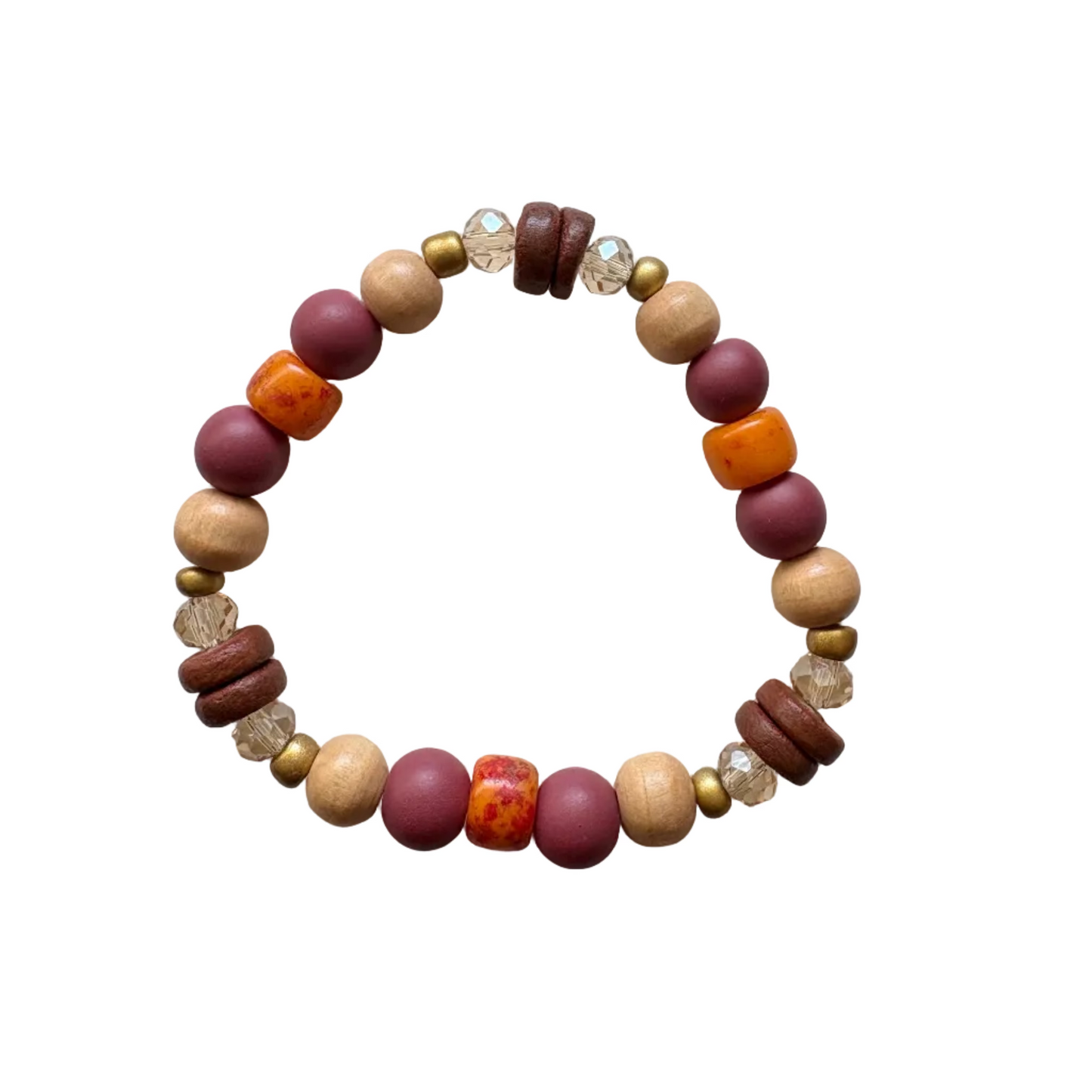 Cinnamon Spice Beaded Bracelet Stack