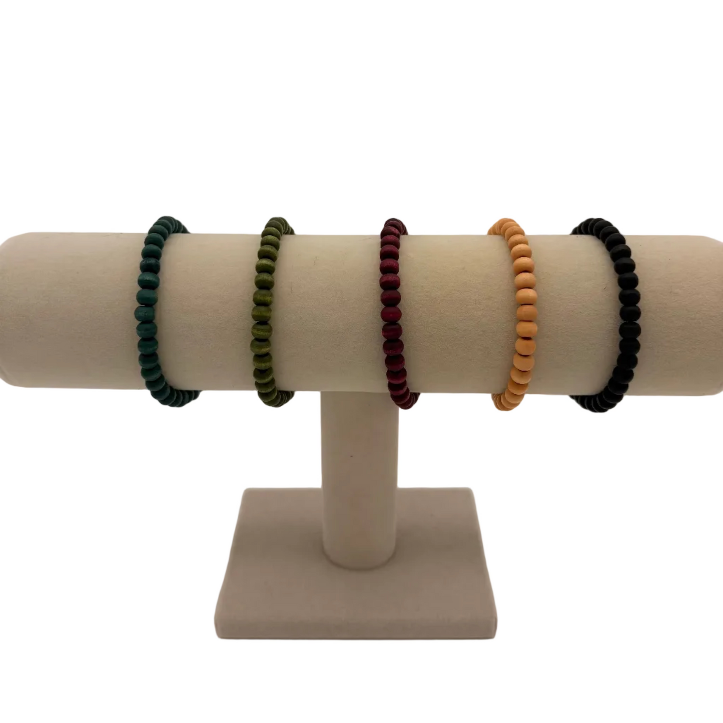 Stained Wood Beaded Bracelet