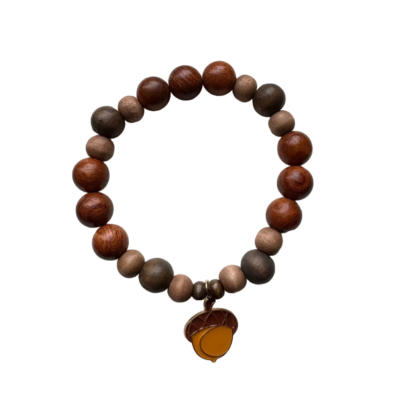 Acorn Fall Wood Beaded Bracelet