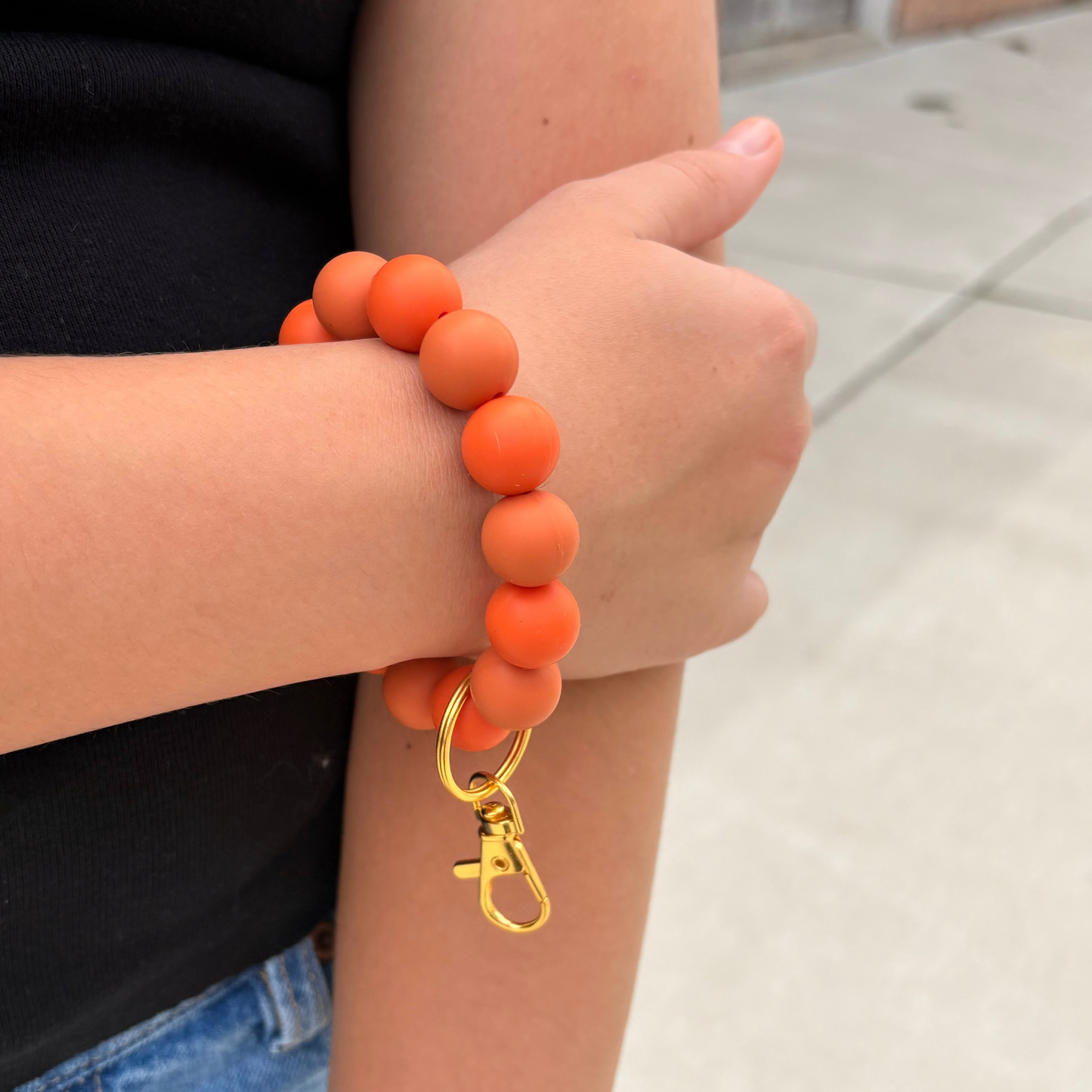 Harvest Orange Beaded Wristlet
