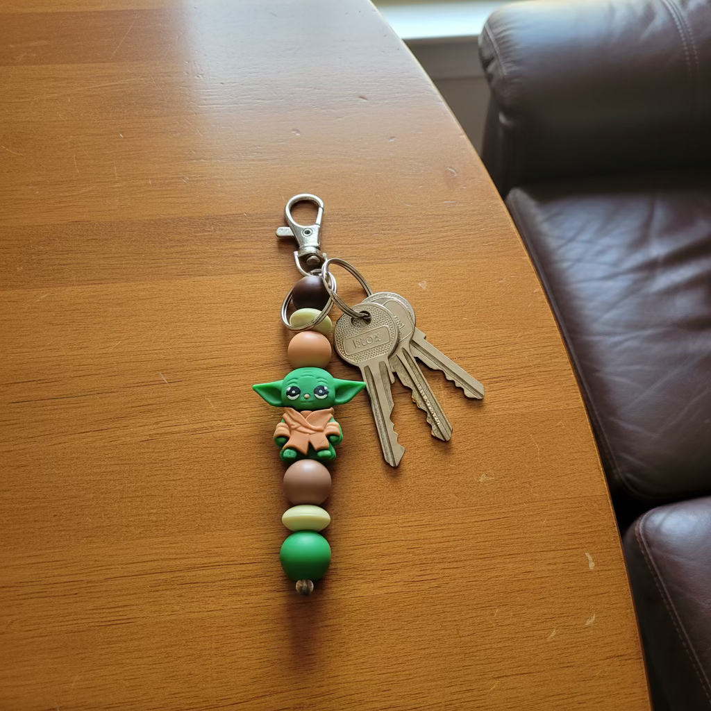 Sci-Fi MasterCharacter-Inspired Silicone Beaded Keychain