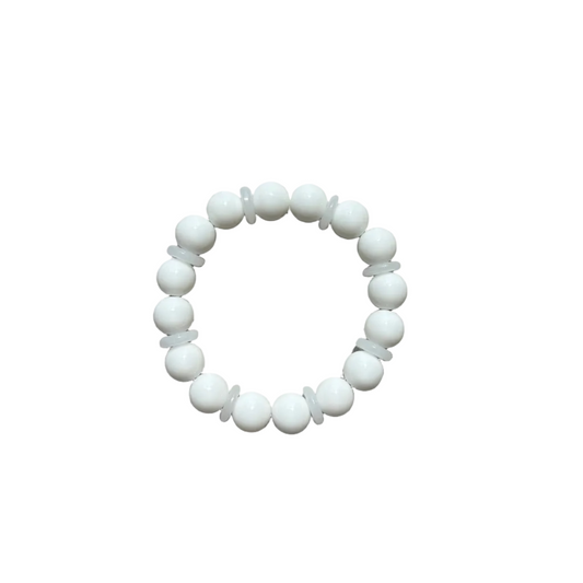 Ghost White Beaded Bracelet