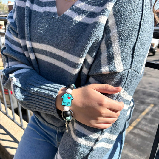 Nurse Silicone Beaded Wristlet