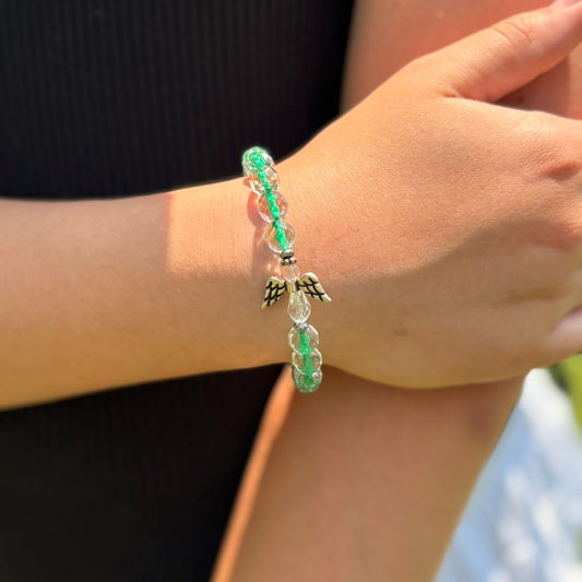 Thin Green Line Beaded Bracelet