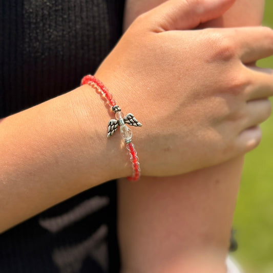 Thin Red Line Beaded Bracelet
