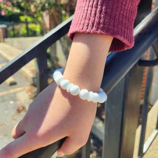Ghost White Beaded Bracelet