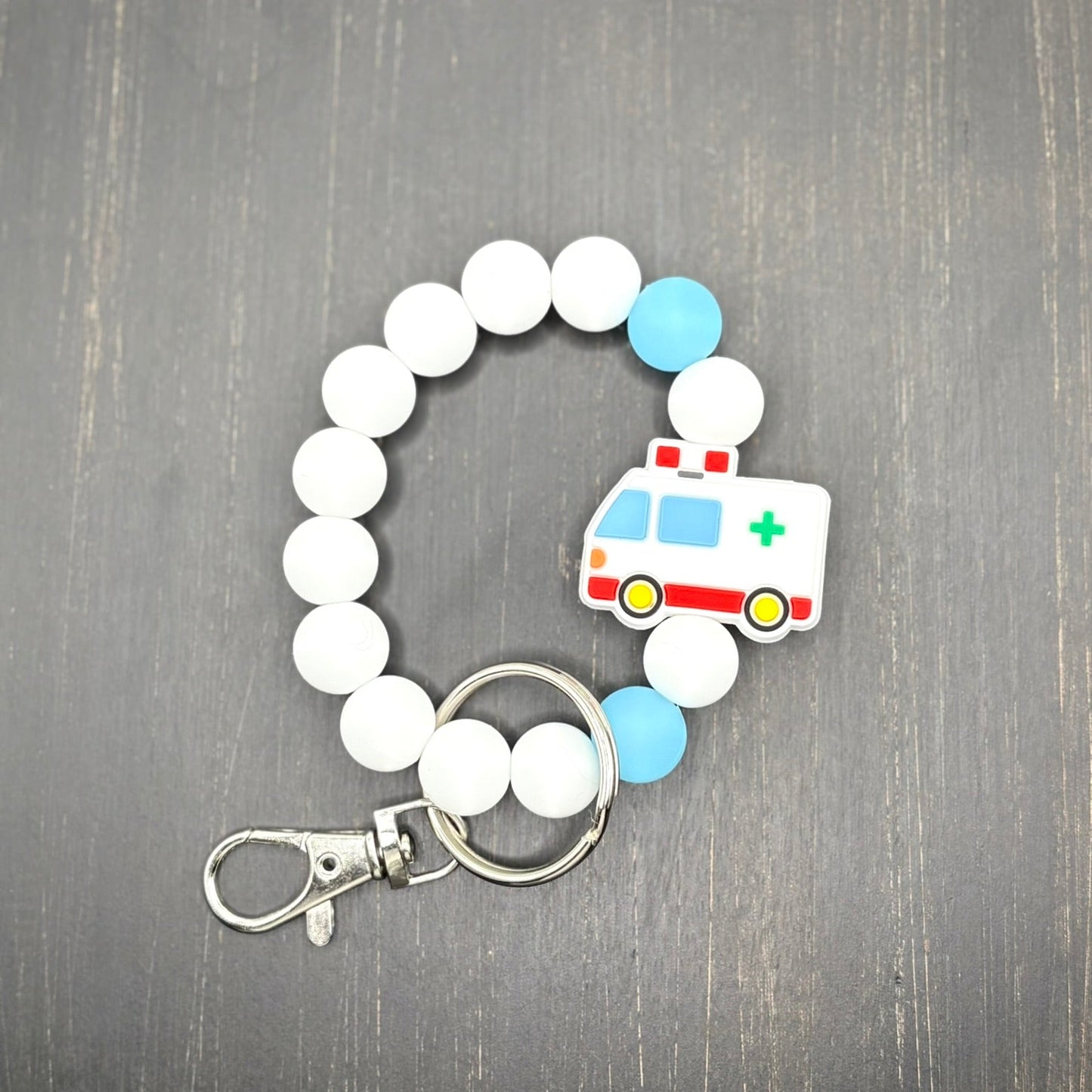 Ambulance Silicone Beaded Wristlet