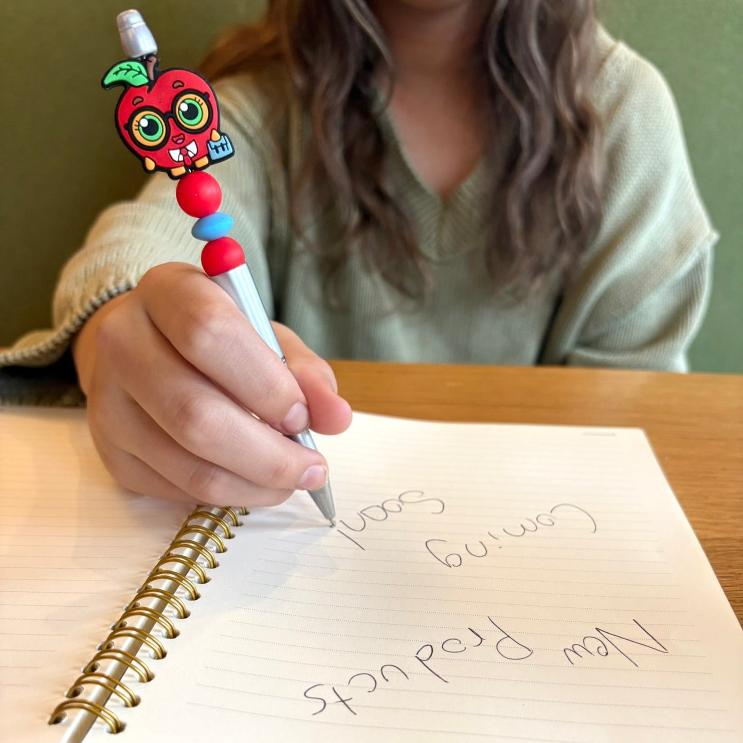 Teacher's Apple Beaded Pen