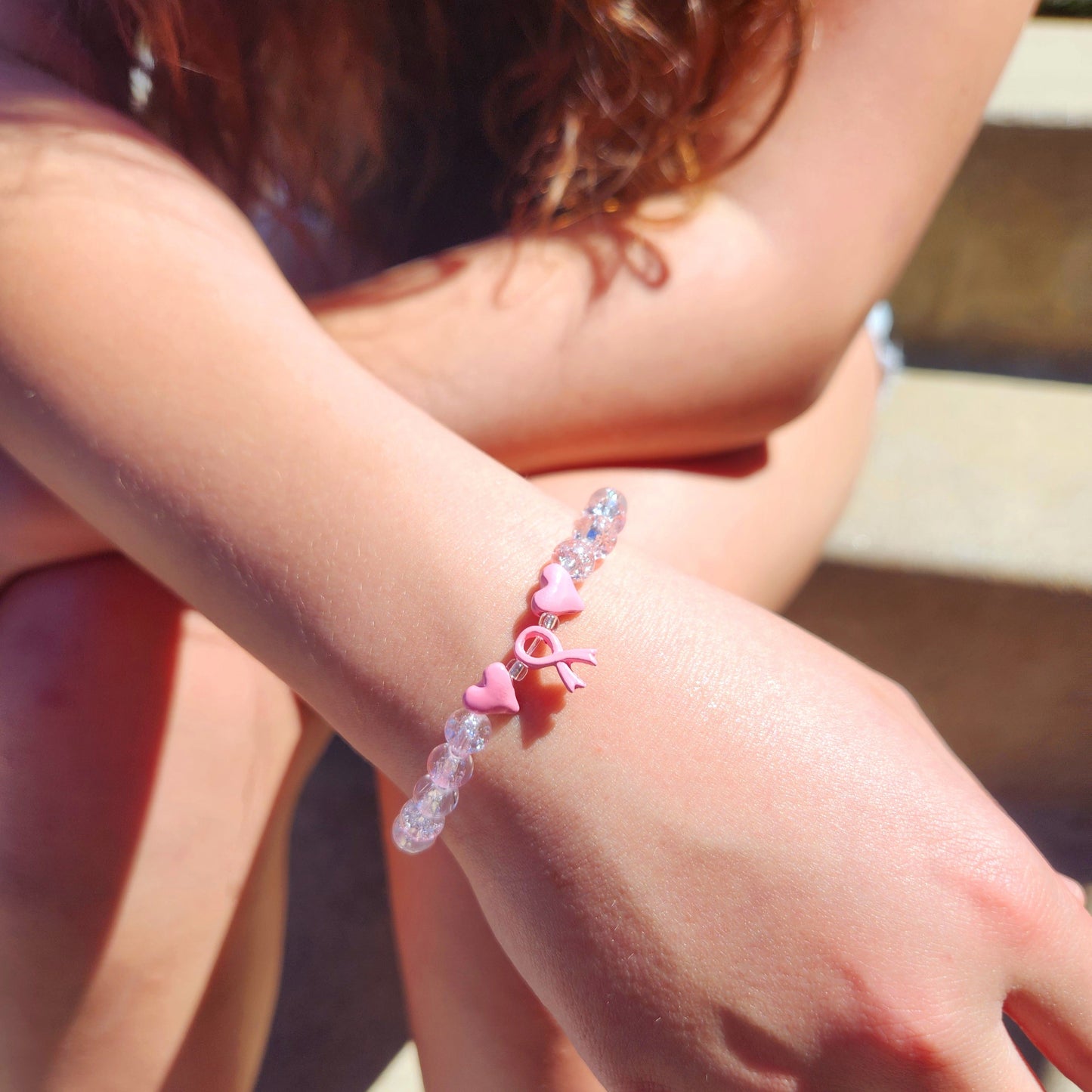 Breast Cancer Awareness Beaded Bracelet