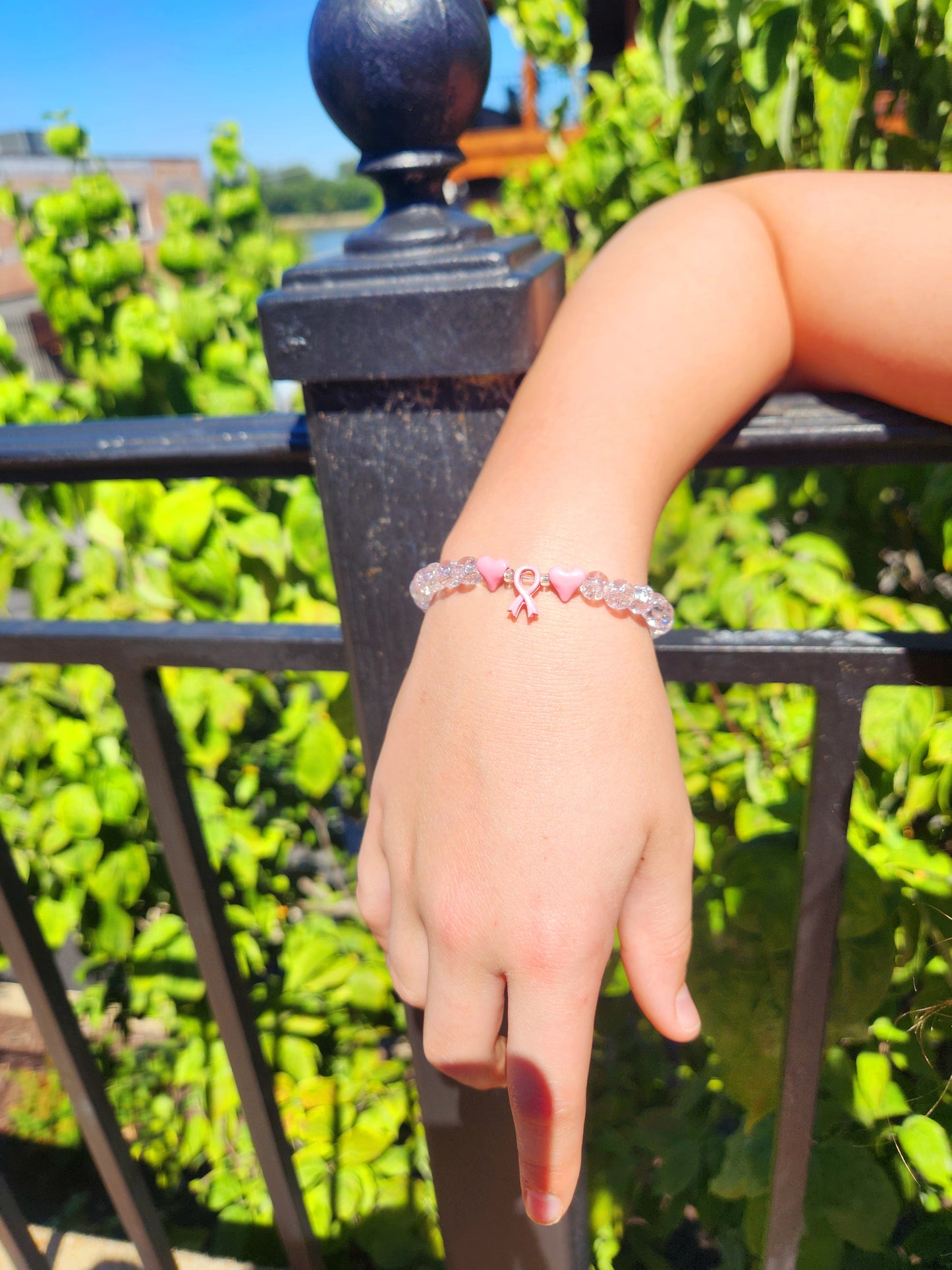 Breast Cancer Awareness Beaded Bracelet