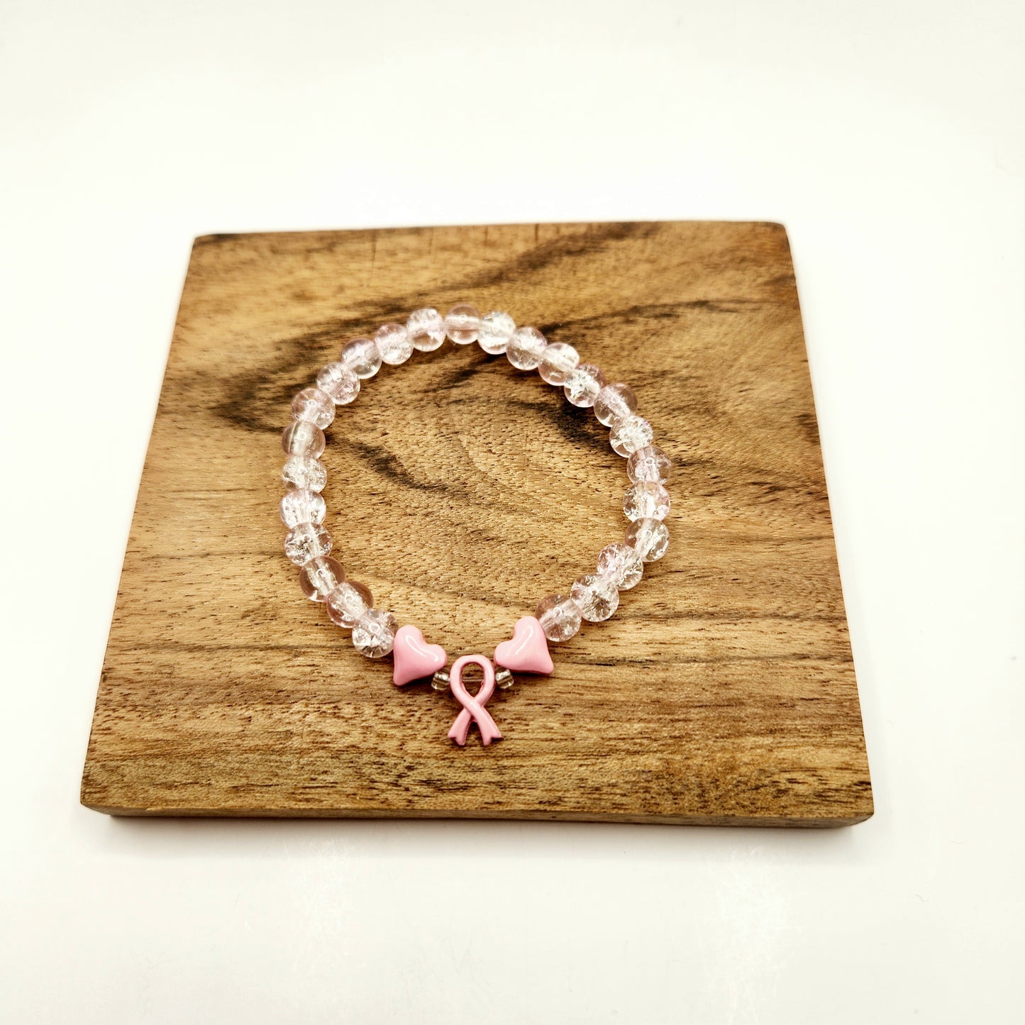 Breast Cancer Awareness Beaded Bracelet