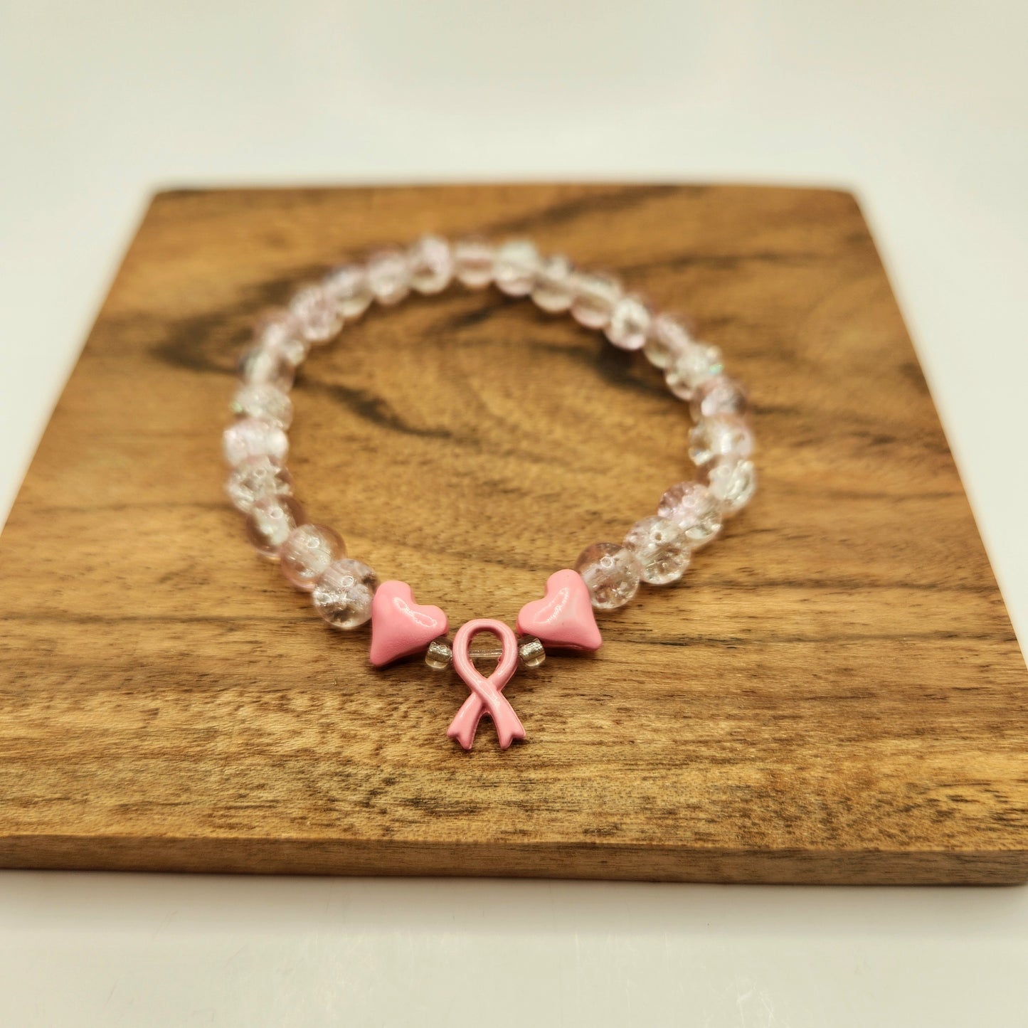 Breast Cancer Awareness Beaded Bracelet